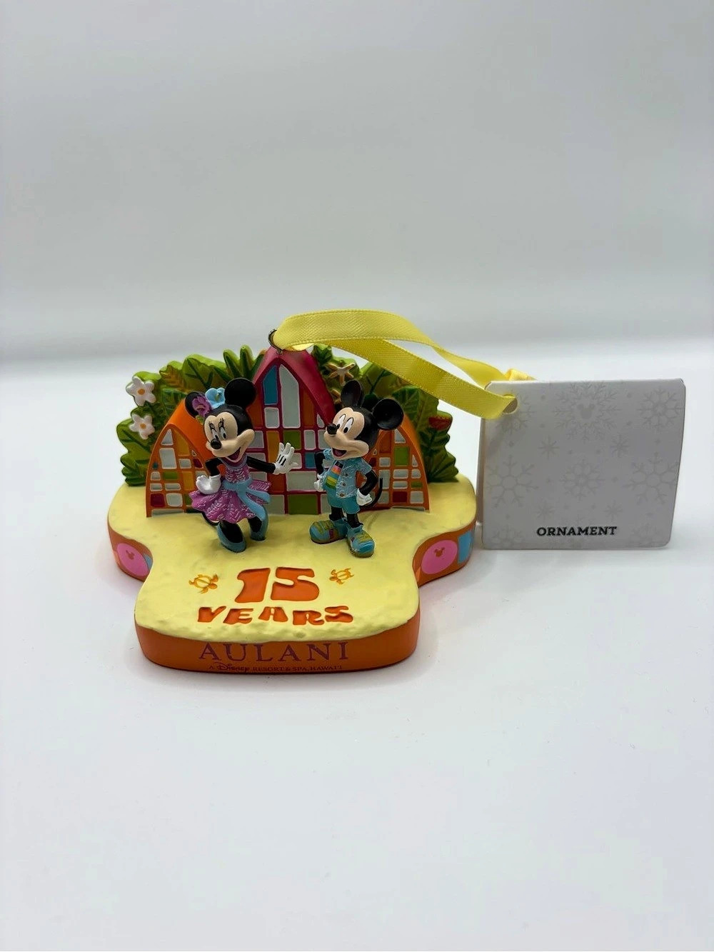Disney Aulani 15 Years Anniversary Mickey and Minnie Ornament